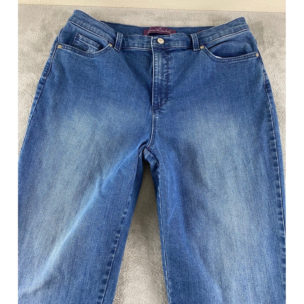 Gloria Vanderbilt Amanda Jeans Womens 16S Blue High Rise Tapered Straight Leg - Picture 2 of 15